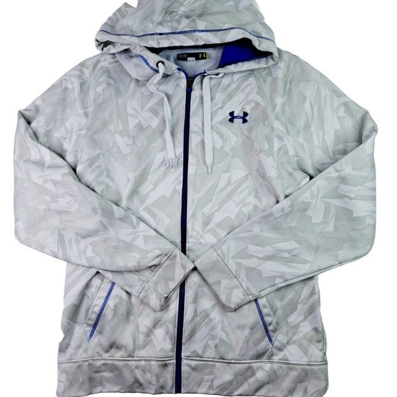 Under Armour Other - Under Armour Hoodie Sweatshirt Mens Medium White Long Sleeve Loose Fit Full Zip